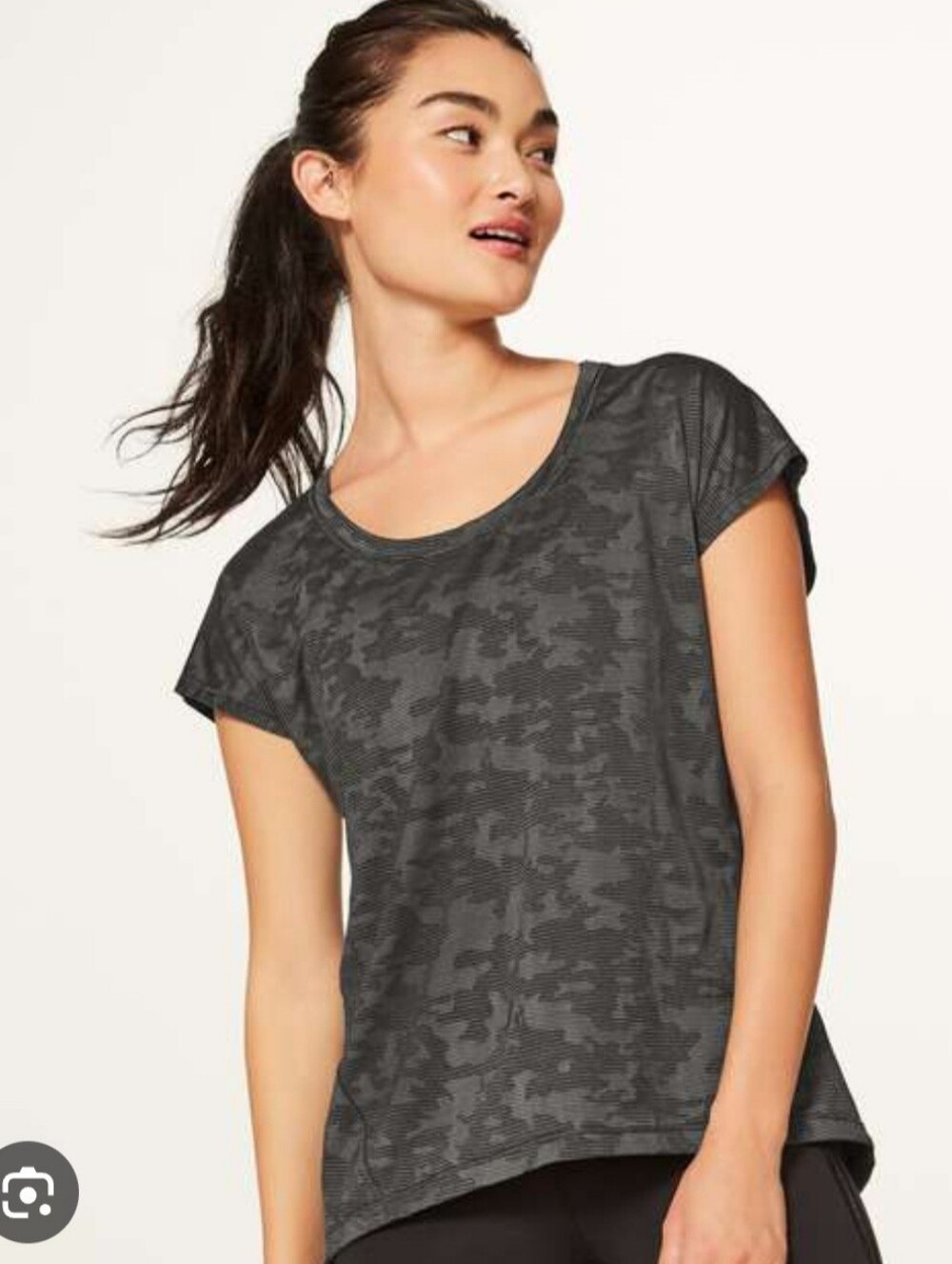Only Bundle💎lululemon athletica Women's Dark Gray Camo Short Sleeve Tee